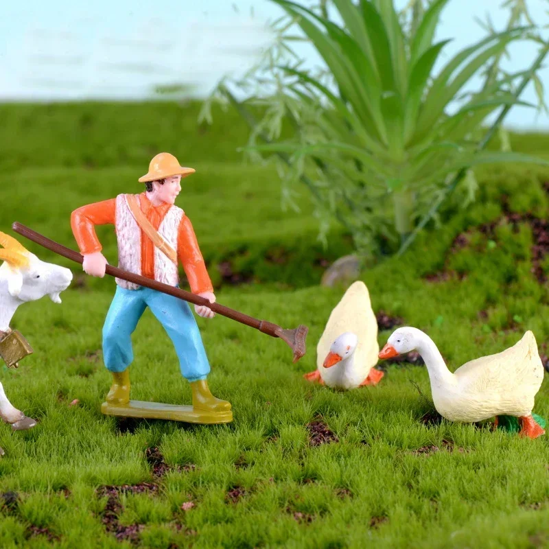 1 шт. фермерская лошадь корова животное ферма человеческая фигурка рабочий