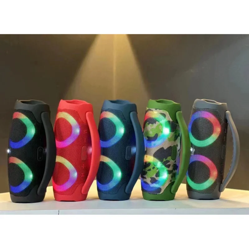 

Portable RGB Bluetooth Speaker Wireless Subwoofer Player Light 360 Stereo Surround Outdoor Speaker For Christmas Gift