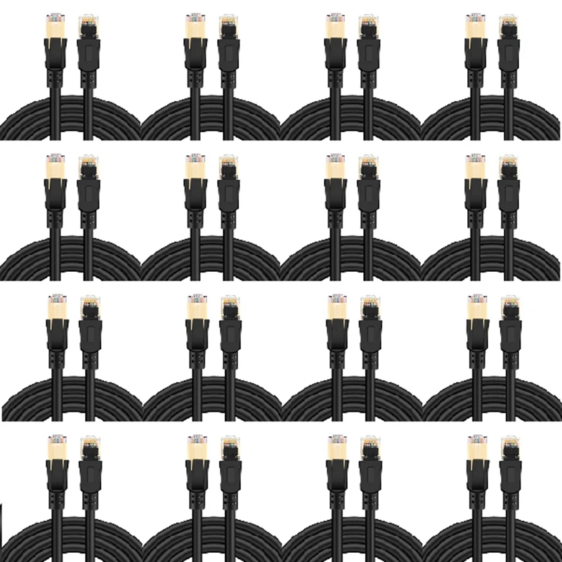 

Cat8 Ethernet Cable 40Gbps 26AWG Compatible Cat 6E With Gold-Plated RJ45 Connector For Router Switch Printer