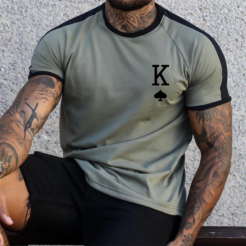 

Hot Sale Casual Fashion T-shirt Men Spades K 3D Print Short Sleeve Casual Loose Men's Fitness Breathable Sweat Absorbing T-shirt