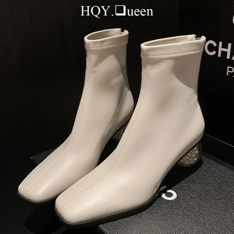 

Luxury Ankle Women Boots Shoes For Pumps Genuine Leather Autumn Winter Elegant Ladies High Heels Warm Female Short Modern Boots