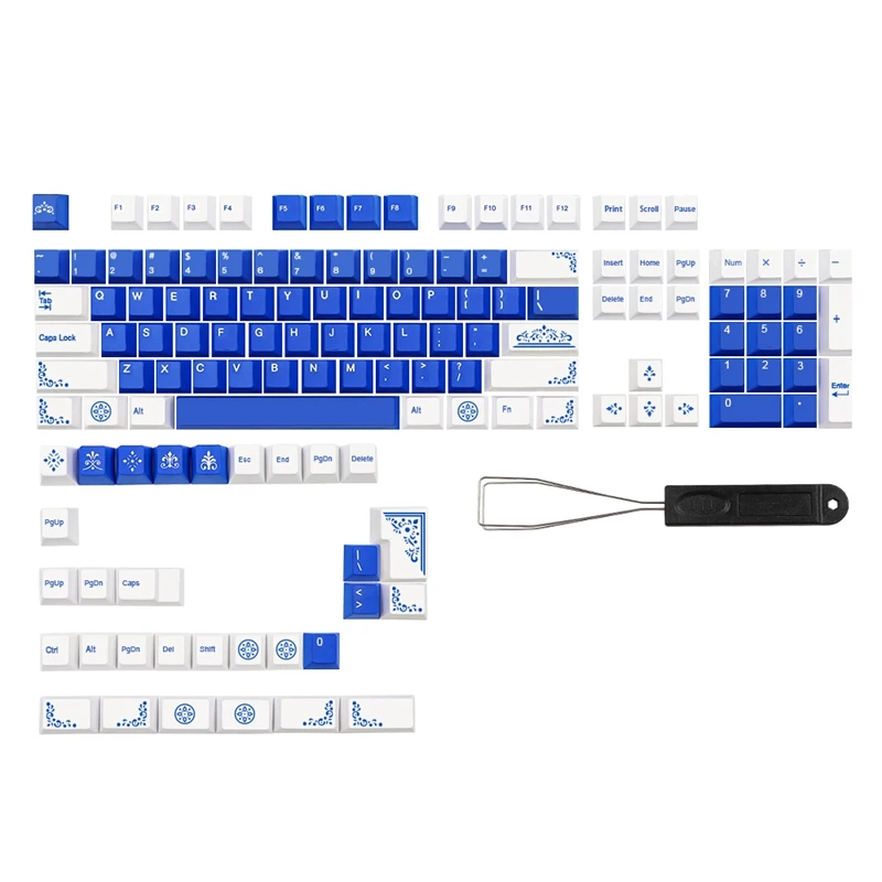 

135 Key Lazurite Keycap PBT Dye Subbed Cherry Profile Keycaps 1.75U 2U Shift For Dz60 GK61 64 84 TKL87 98 108 MX Switch