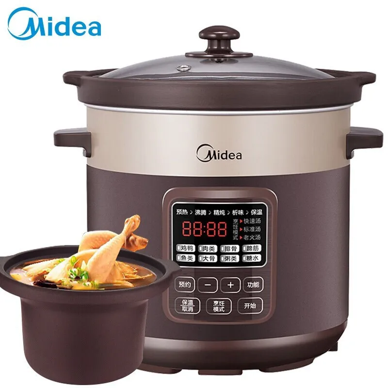 

Электрическая кастрюля для тушения Midea, домашняя кастрюля, электрическая кастрюля для тушения, кастрюля для приготовления каши, суп, автома...