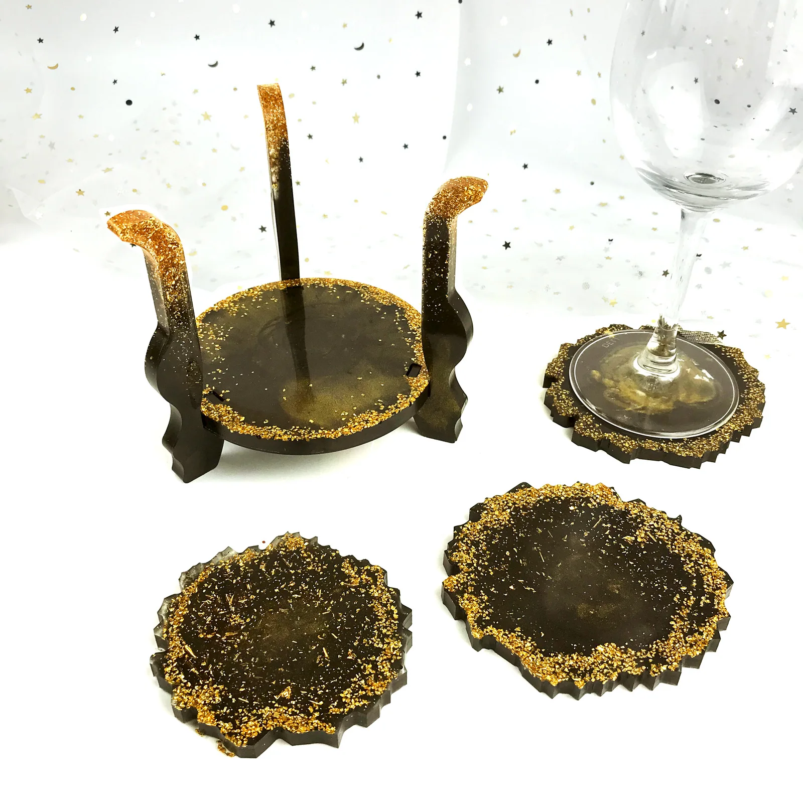 

DIY Irregular Coaster Mold Coaster Bracket Silicone Mold Large Round Storage Tray Crystal Epoxy Resin Mold