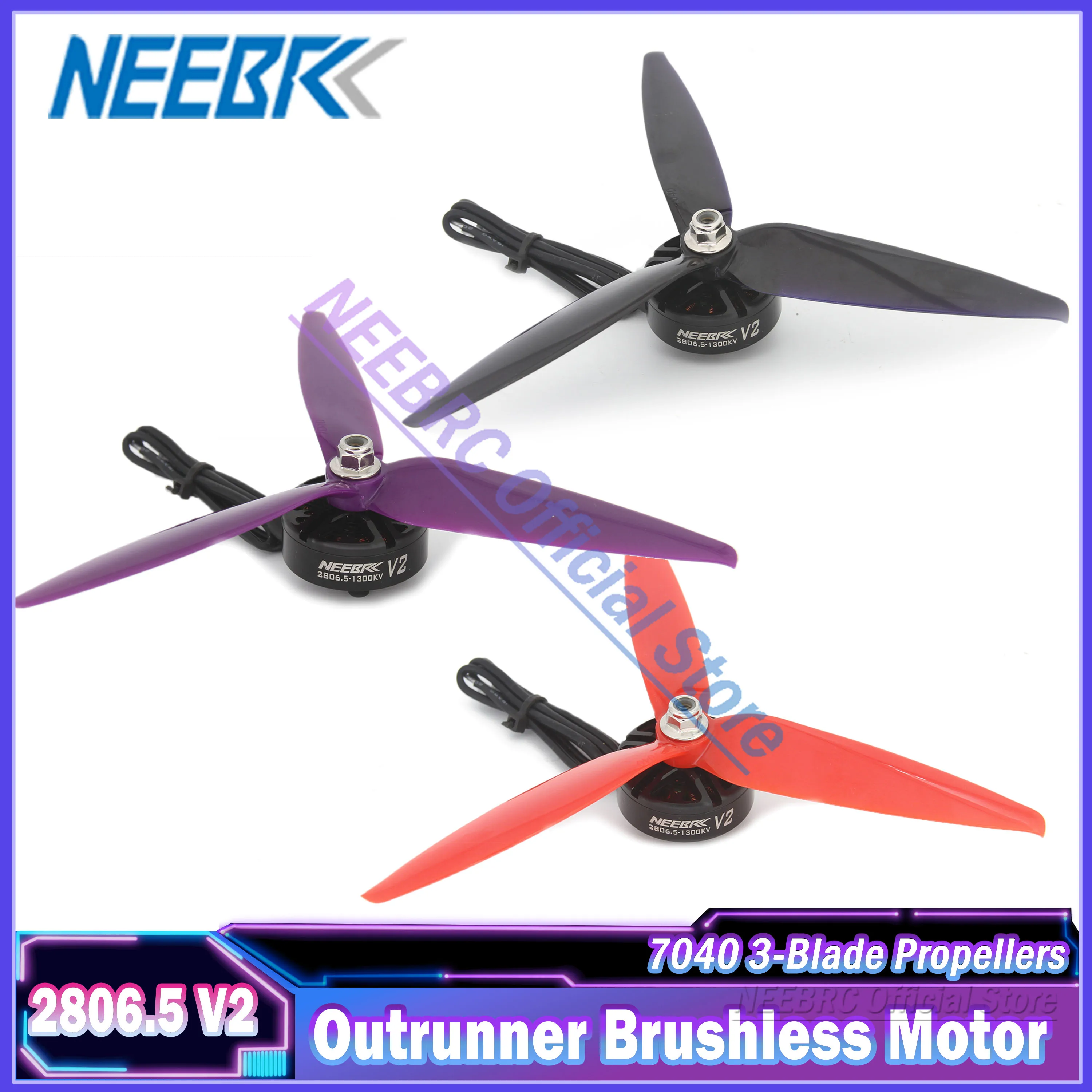 2806 5 V2 RC FPV Outrunner бесщеточный двигатель 7040 кВ 3-6S 3-лопастные пропеллеры для