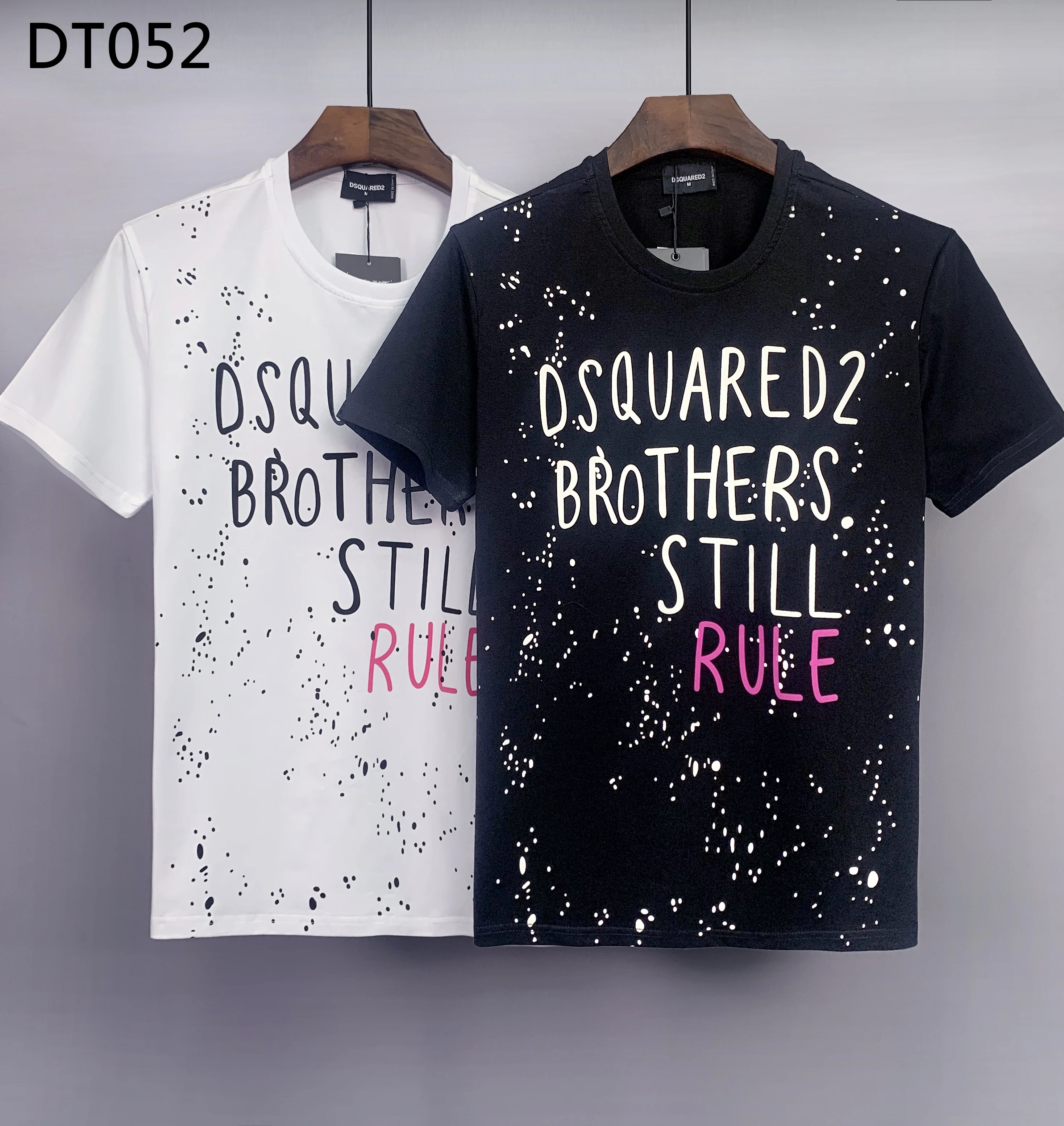 

Женская/мужская футболка с принтом букв и граффити DSQ D2, новинка 2022, стильные хлопковые летние футболки, модель DT052 #
