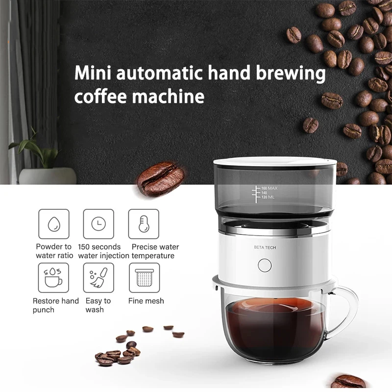 

B40 Mini Coffee Machine Hand-Pressed Coffee Maker Coffee Brewer Grinder Automatic Hand Drip Coffee Americano Maker Coffeeware
