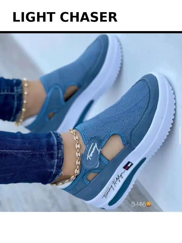 

Spring Summer New Women's Flat Shoes Casual Shoes Women's Fly Woven Wedge With Velcro Breathable Mesh Women's Shoes Sports Shoes