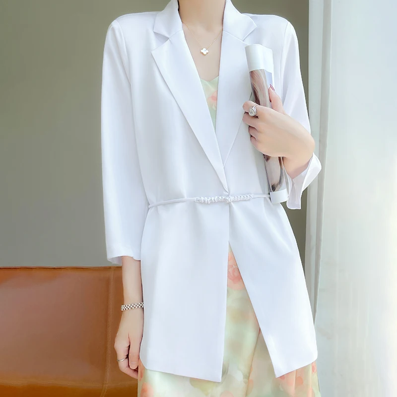 Acetic Satin Coat Women's 2023 New Spring/Summer Design Sense Minority High-grade Fried Street Fashion Suit Silk Top