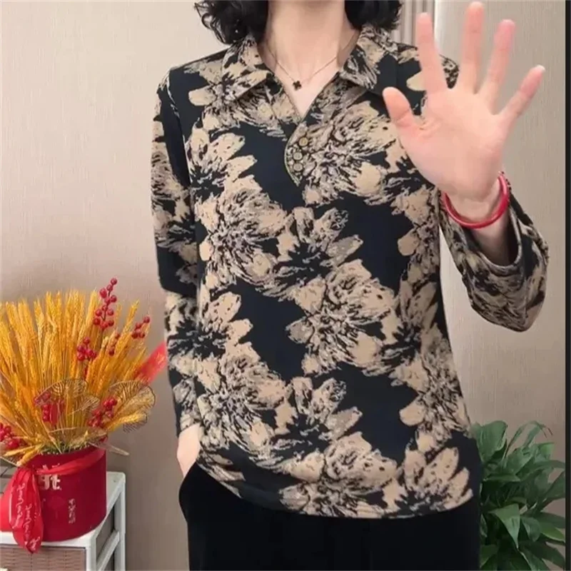 Рубашка-топ с отложным воротником для мам Новинка Весна 2024 блузка длинными