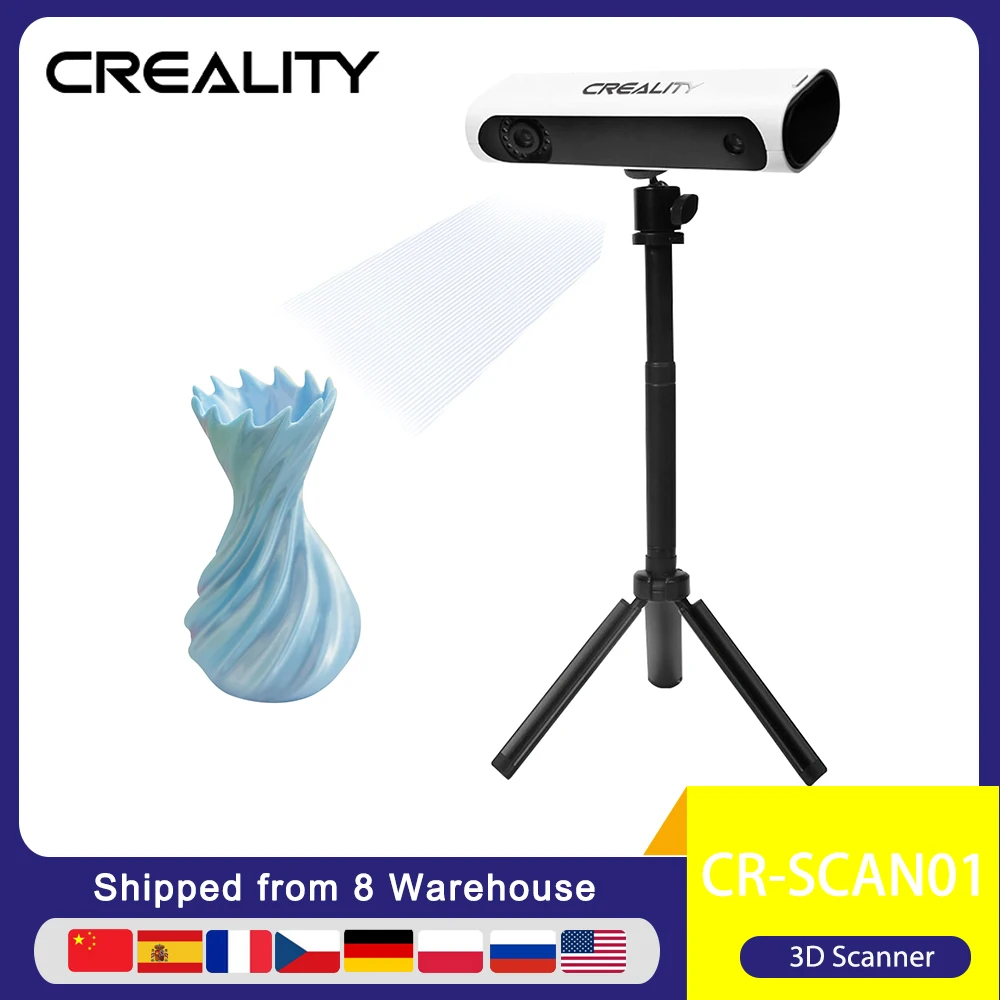 Creality CR-SCAN01 Портативный 3D-сканер моделирования высокой точности с поддержкой вывода OBJ/STL и включенным поворотным столом.