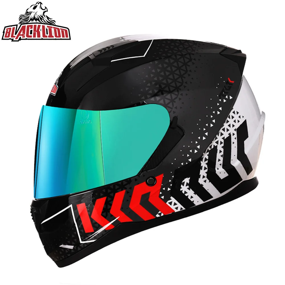 BlackLion Adult Safety Downhill Full Face Motorcycle Helmet DOT ECE Approved Retro Motocross Racing Scooter Casque Moto Casco