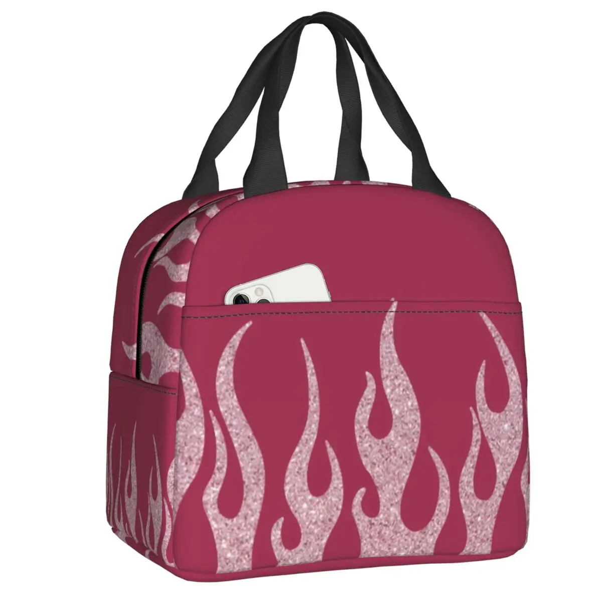

Светильник Розовый Блестящий кулер с теплоизоляцией, сумка для ланча, винтажный Портативный Ланч-бокс для женщин, пищевые пакеты для пикника