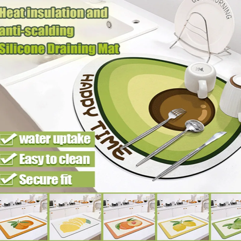 

Big River Kitchen Counter Pad Non-Skid Drop-Proof and Non-Stick for Hot and Cold Beverages and Food