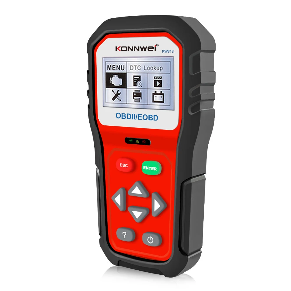 

Best automotive scanner 16pin OBD II Universal car diagnostic scanner with Oxgen sensor system EGR printer konnwei KW818 AL519