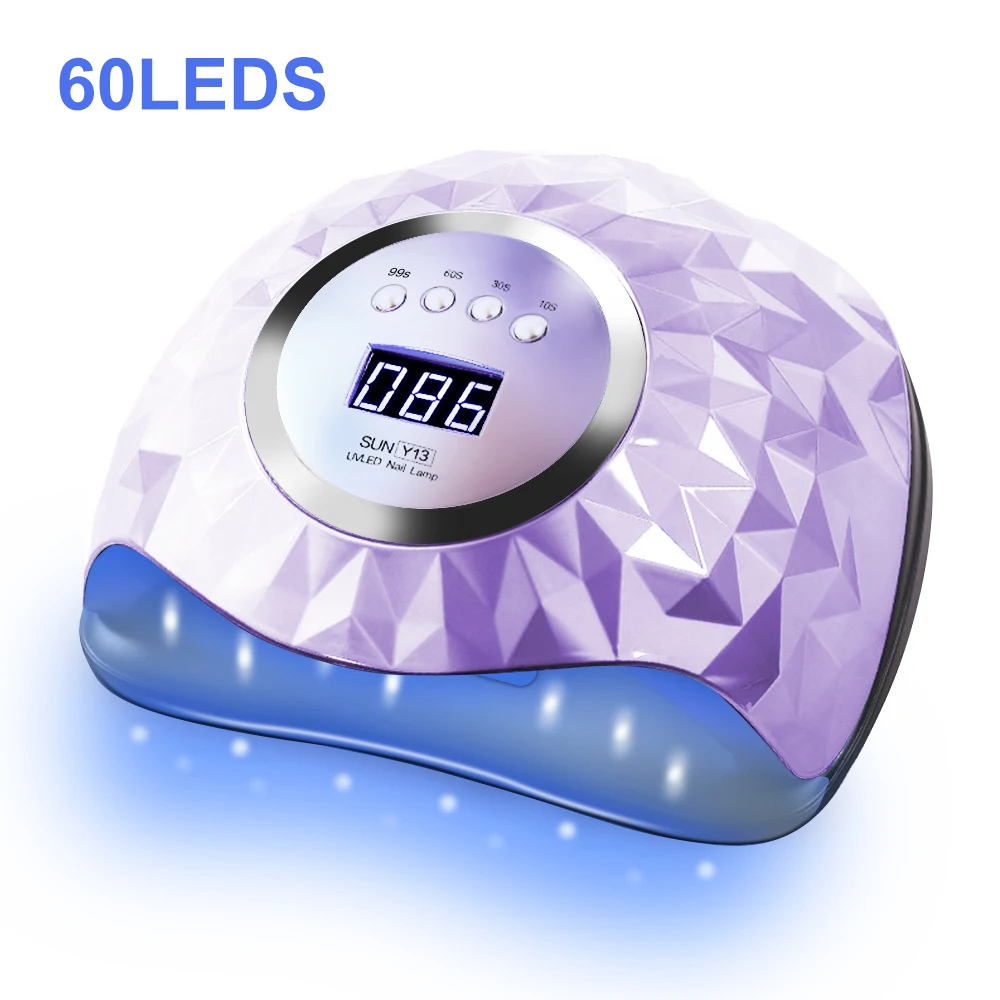 UV LED Nail Lamp For Gel Nail Polish With 4 Timers 60LEDs 120W Smart Sensor Professional Nail Art Salon Manicure Machine
