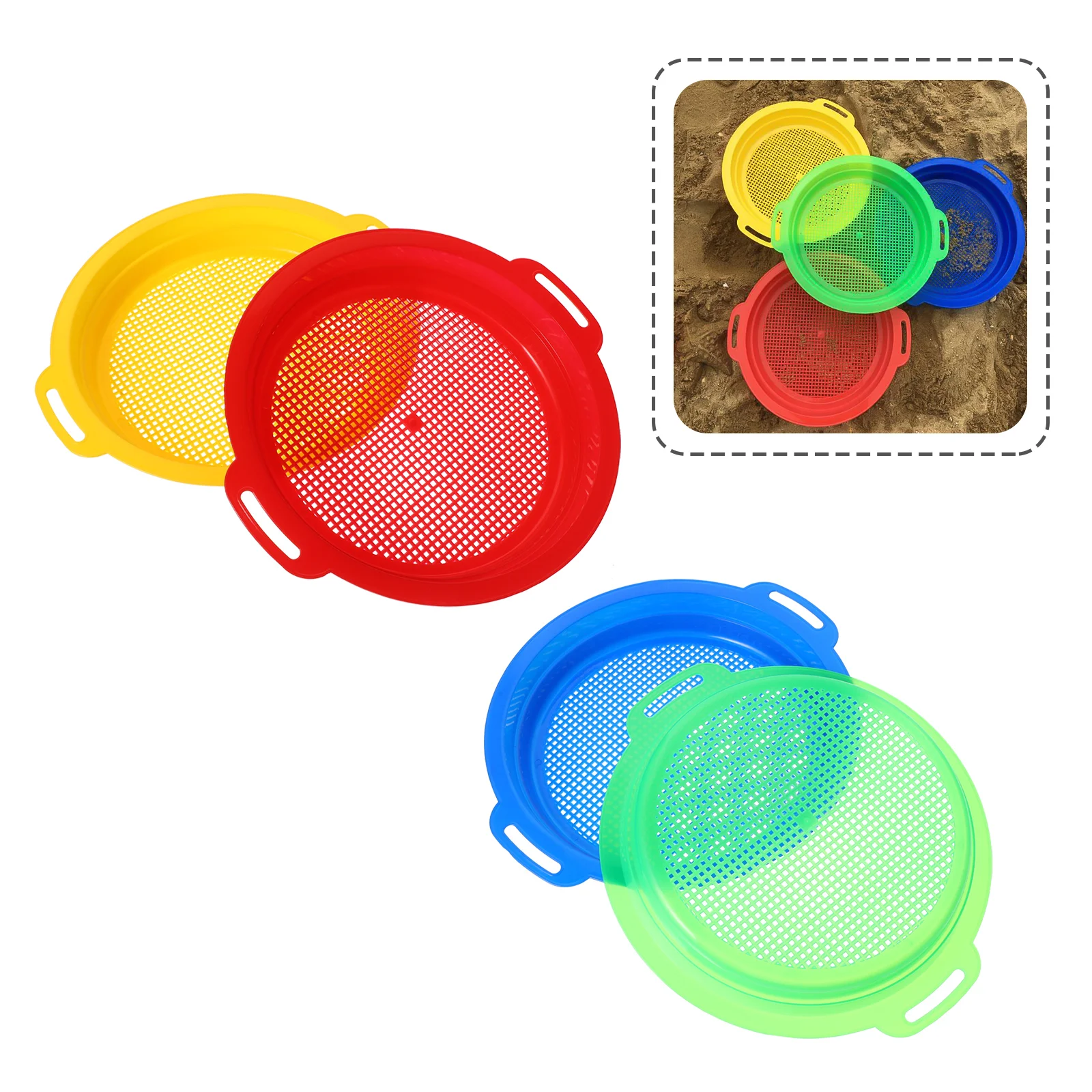 

4 Pcs Mesh Sand Sieve Kids Beach Toys Bonsai Soil Sieve Sifting Pan Garden Sowing Tool Pp Garden Potting Riddle Child