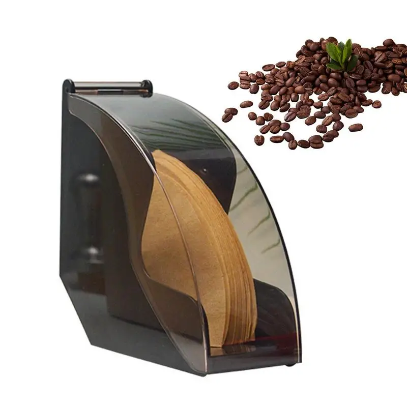 

Wooden Paper Coffee Filter Holder Dustproof Box Bracket Simple Coffee Filters Dispenser Rack Shelf Paper Tissue Box Coffee Tool