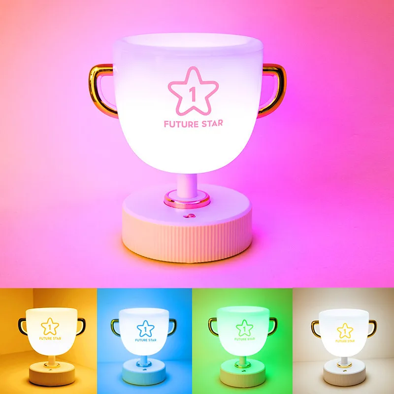

Desktop Trophy Pen Holder Table Lamp Student Usb Charging Colorful Timing Storage Lamp Bedroom Bedside Plug-In Night Light