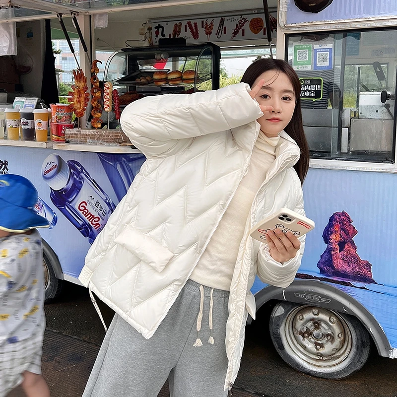 Women's Jacket Winter Parkas Coat Drawstring Fashion Outwear Pocket Short Coat Autumn Winter Ladies Puffer Jacket