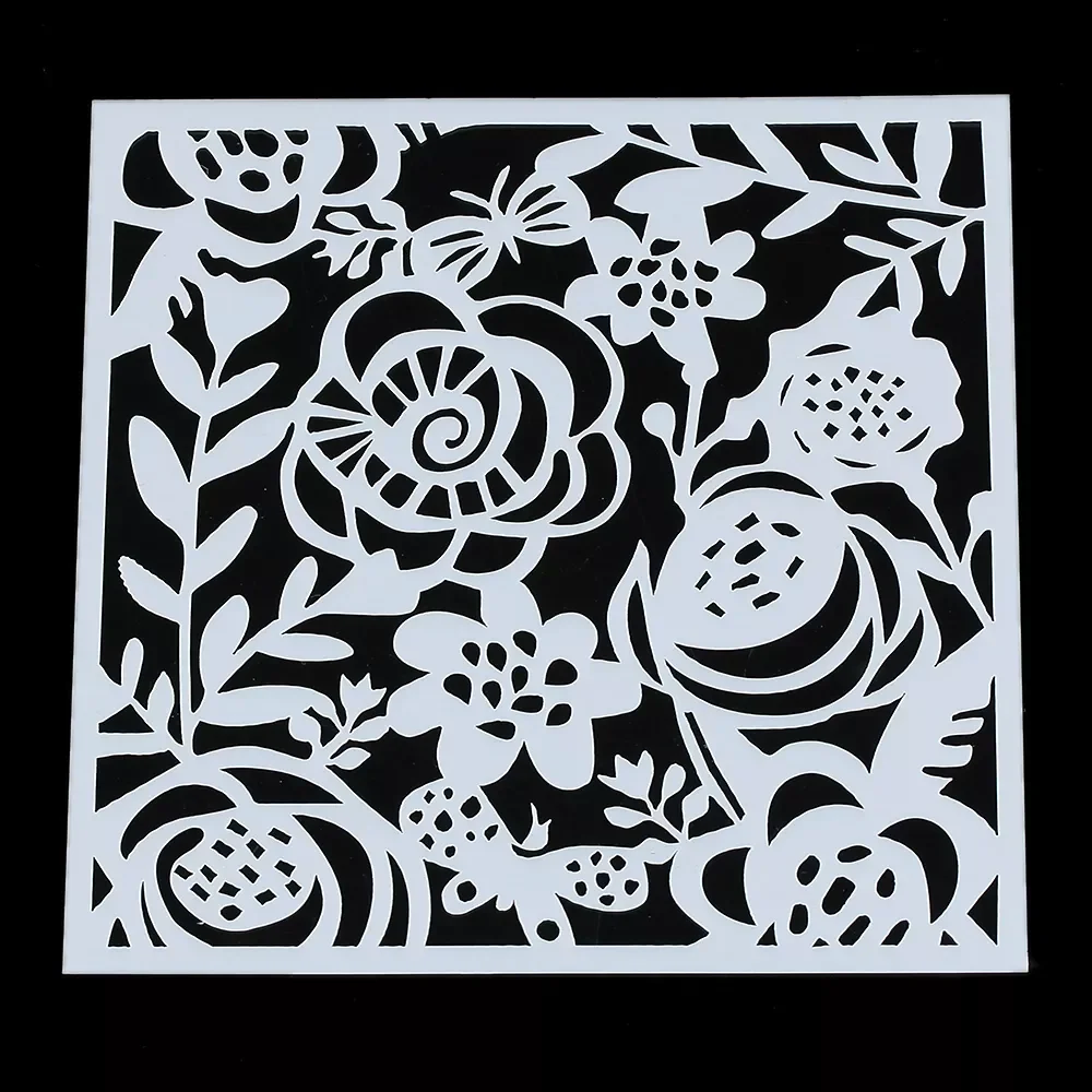 

DIY Album Card Making Crafts Stationery Supplies Rose Flowers Layering Stencils Airbrush Art Painting Template