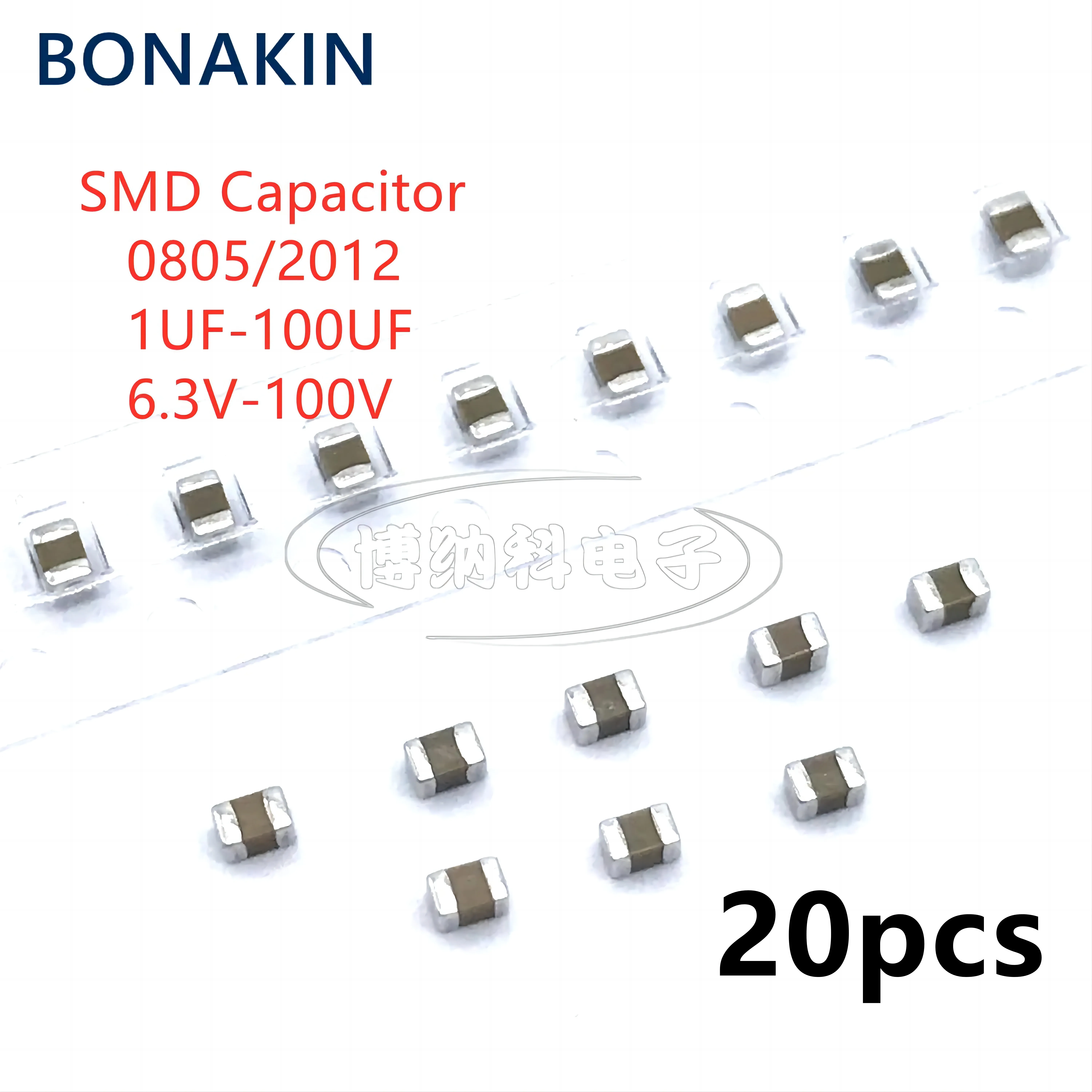 Bonakin SMD Конденсаторы 0805 1 мкФ - 100 мкФ 20 шт. | AliExpress