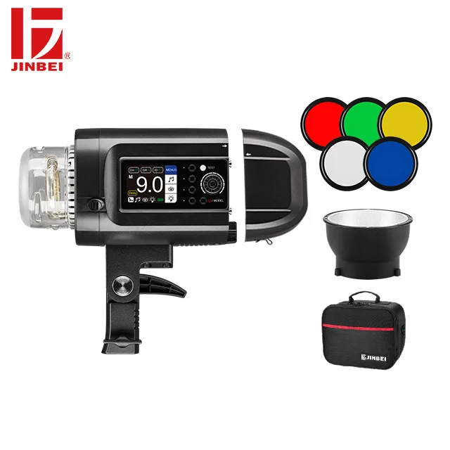 

JINBEI HD-400 Pro 400W 1/8000s высокоскоростная студийная Стробоскопическая фотовспышка 14 см Магнитный Отражатель 5 цветов гель для коммерческого испол...