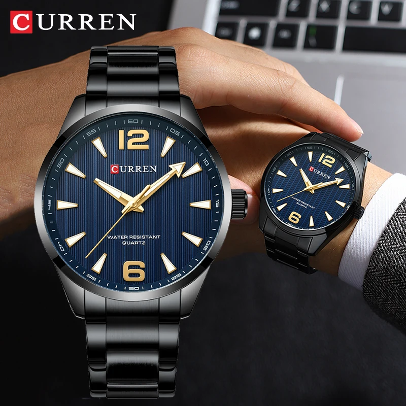 

Casual Male Clock CURREN Fashion Simple Luminous Hands Quartz Men Watch Business Sport Waterproof Stainless Steel Man Wristwatch