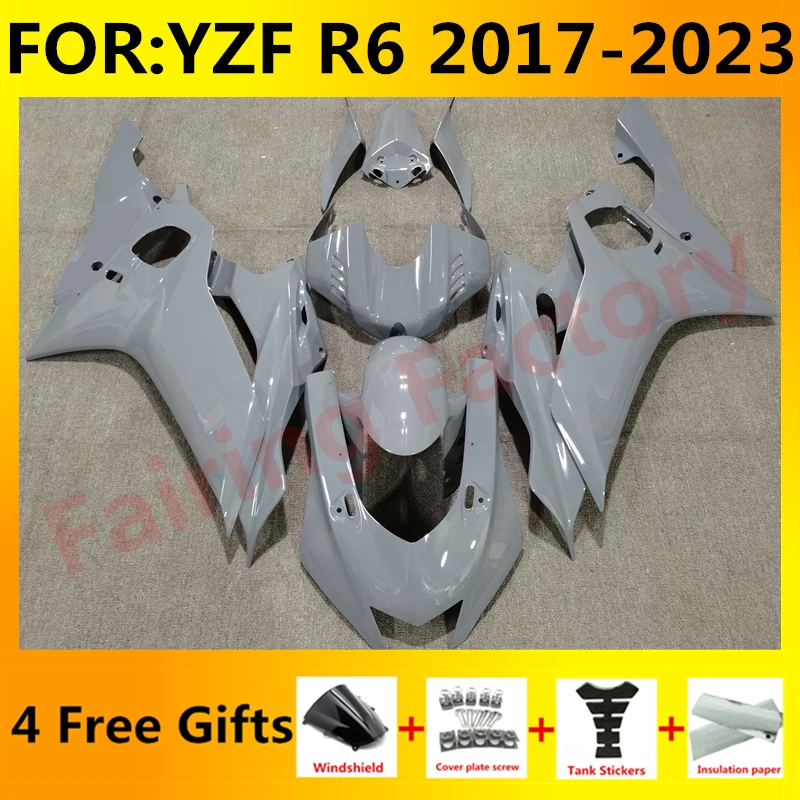 

NEW ABS Motorcycle Fairing Kit fit For YZF R6 YFZ-R6 2017 2018 2019 2020 2021 2022 2023 Bodywork full Fairings kits set grey