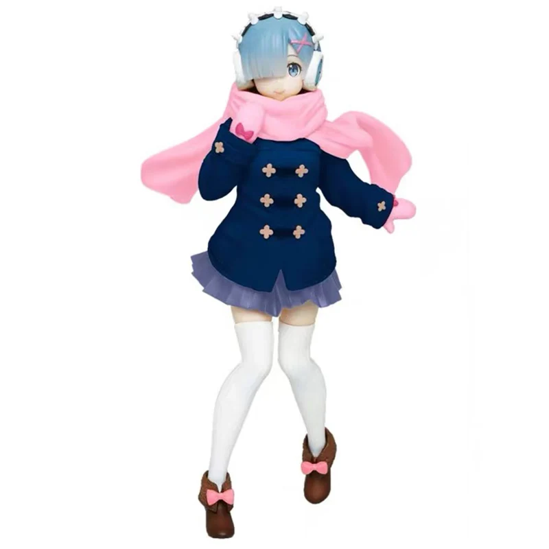 

Original Taito Cute Anime Figure Re Zero Start Life In Another World Rem Winter Wear Ver. Figure PVC Model Doll Toys