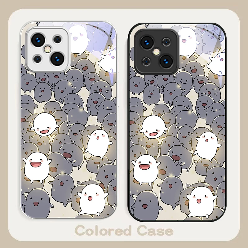 Glowing white animal For Find X5 X3 Lite Reno 6 4Z 5G OPPO A72 79 73 58 A54S OnePlus Nord N200 Tempered glass phone case