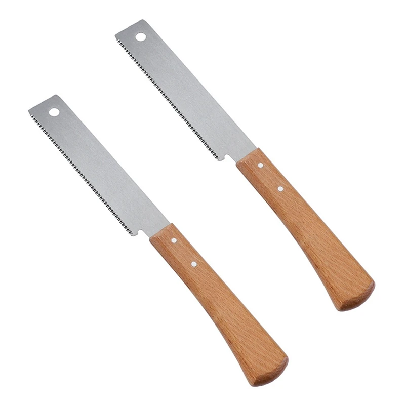 

2X Mini Hand Saw For Woodworking Double Side SK5 Carbon Steel Tenon Fine Tooth Wood