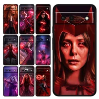 scarlet witch marvel shockproof cover for google pixel 7 6 pro 6a 5 5a 4 4a xl 5g soft black phone case shell tpu capa coque