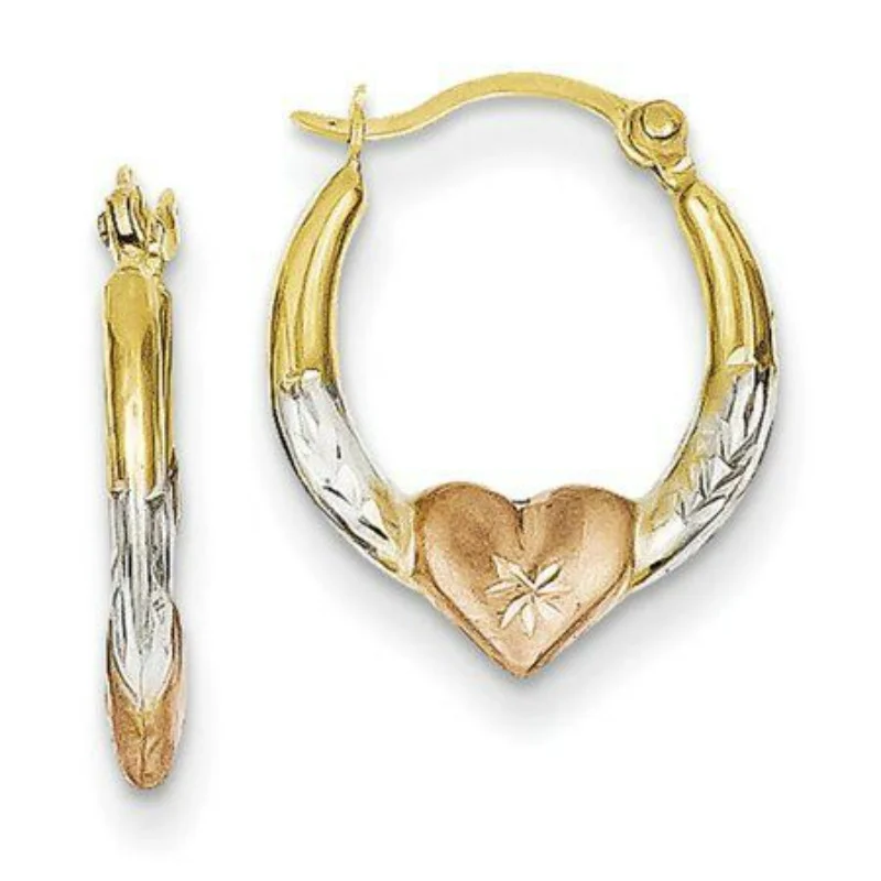 

3 Colors Simple Heart Shape Gold Color Earrings Exquisite Ladies Jewelry Fashion Earrings Accessories
