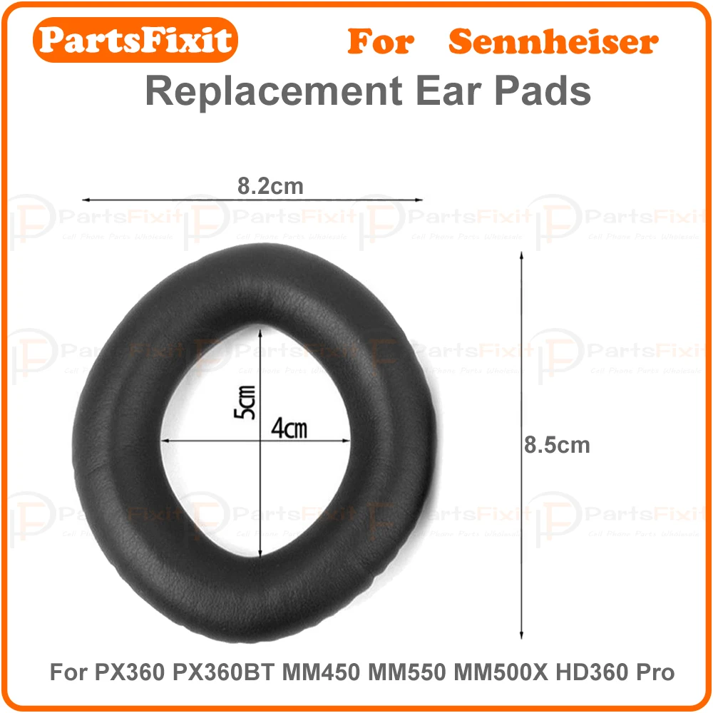 Фото Сменные амбушюры для наушников Sennheiser PX360 PX360BT MM450 MM550 MM500X HD360 Pro |   Наушники из мягкой протеиновой кожи с губкой №3