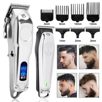 new hair clipper electric shaver for men professional hair cutting machine barber rechargeable lcd display beard shaving razor