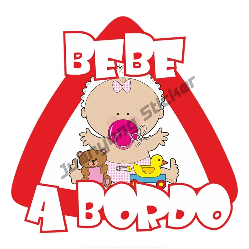 

Lovely Baby Bebe A Bordo Colorful Car Sticker Funny Auto Bumper Window Trunk Cover scratches SUV Fine Decal Decor KK14x13cm
