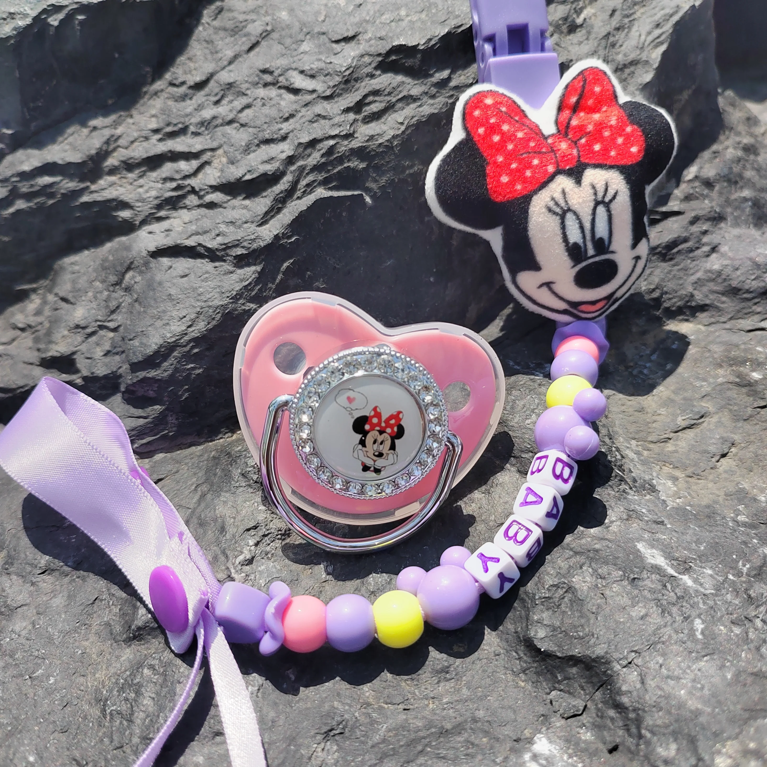 

Disney Plush Toys Correas Y Fundas Para Chupetes Customizable Pacifier Clip Soft Material Gummy Receptor for Helper Baby Sleep