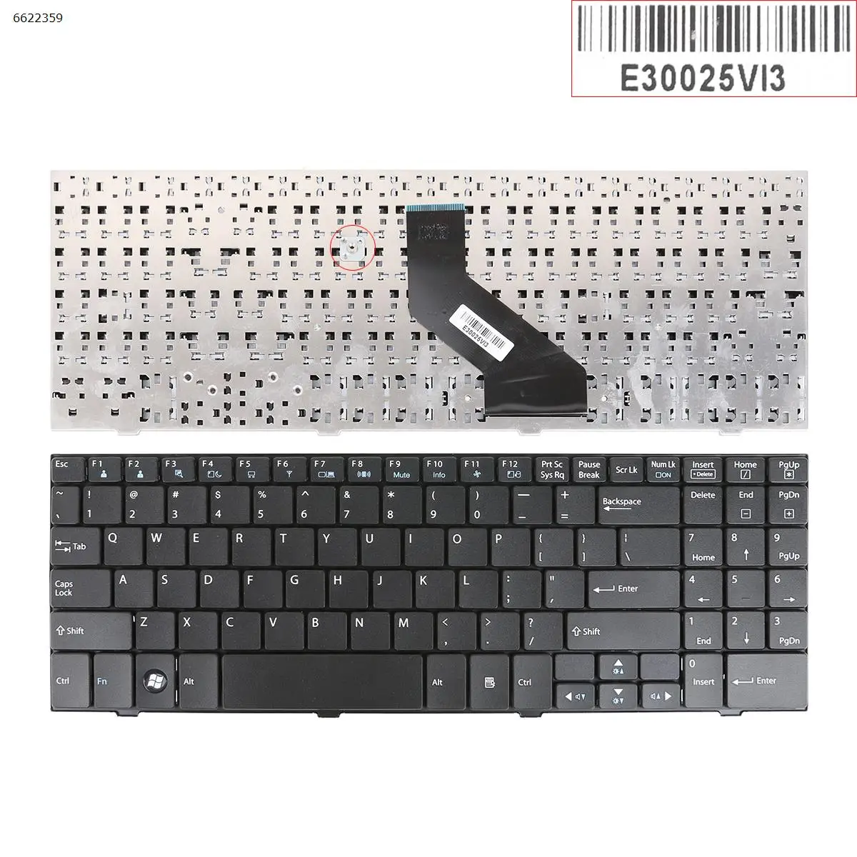

Клавиатура US для ноутбука LG R580 R560 R590, черная, без фольги