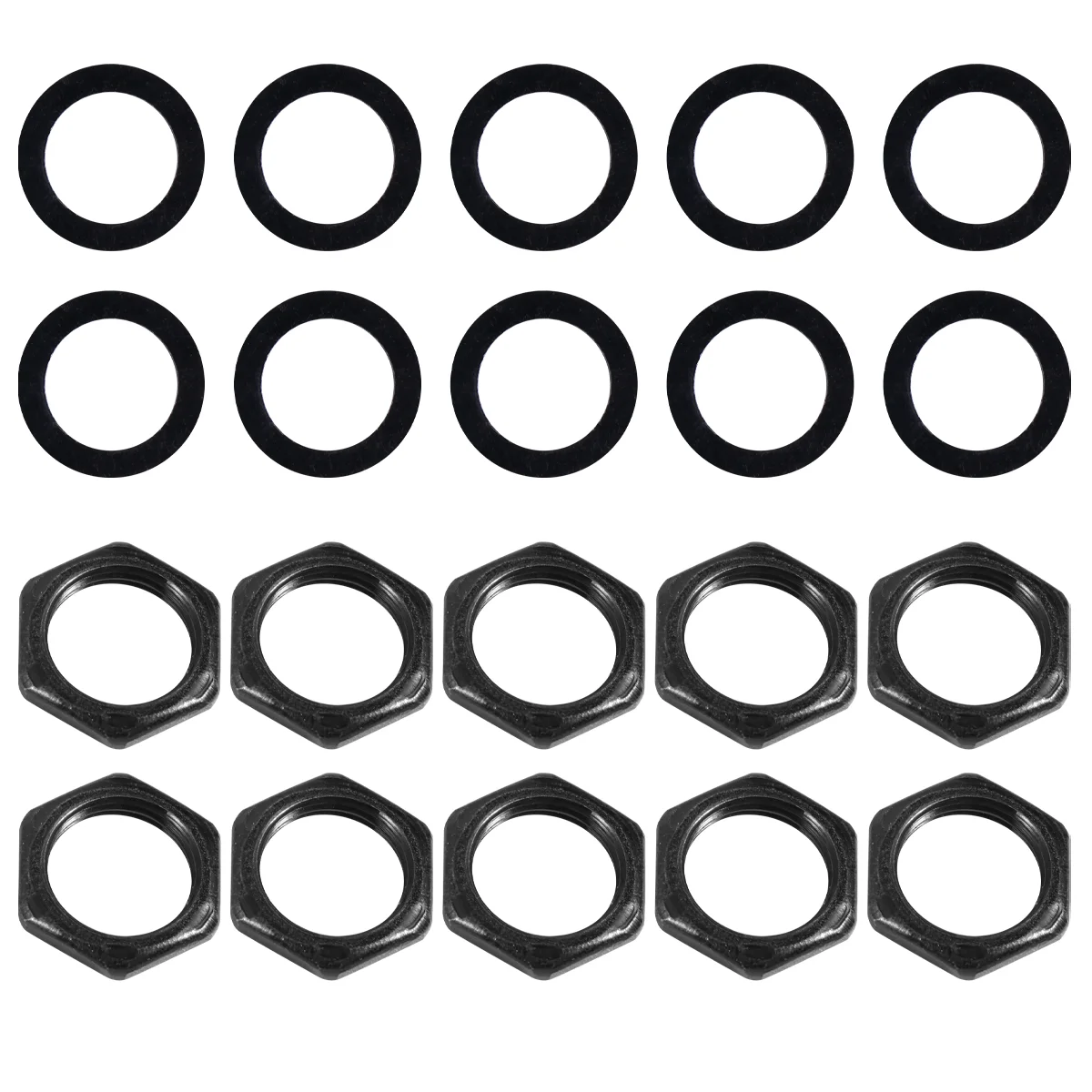 

20 Pcs Durable M9 Guitar Nut Gasket Set (10 nut + 10 Gasket)
