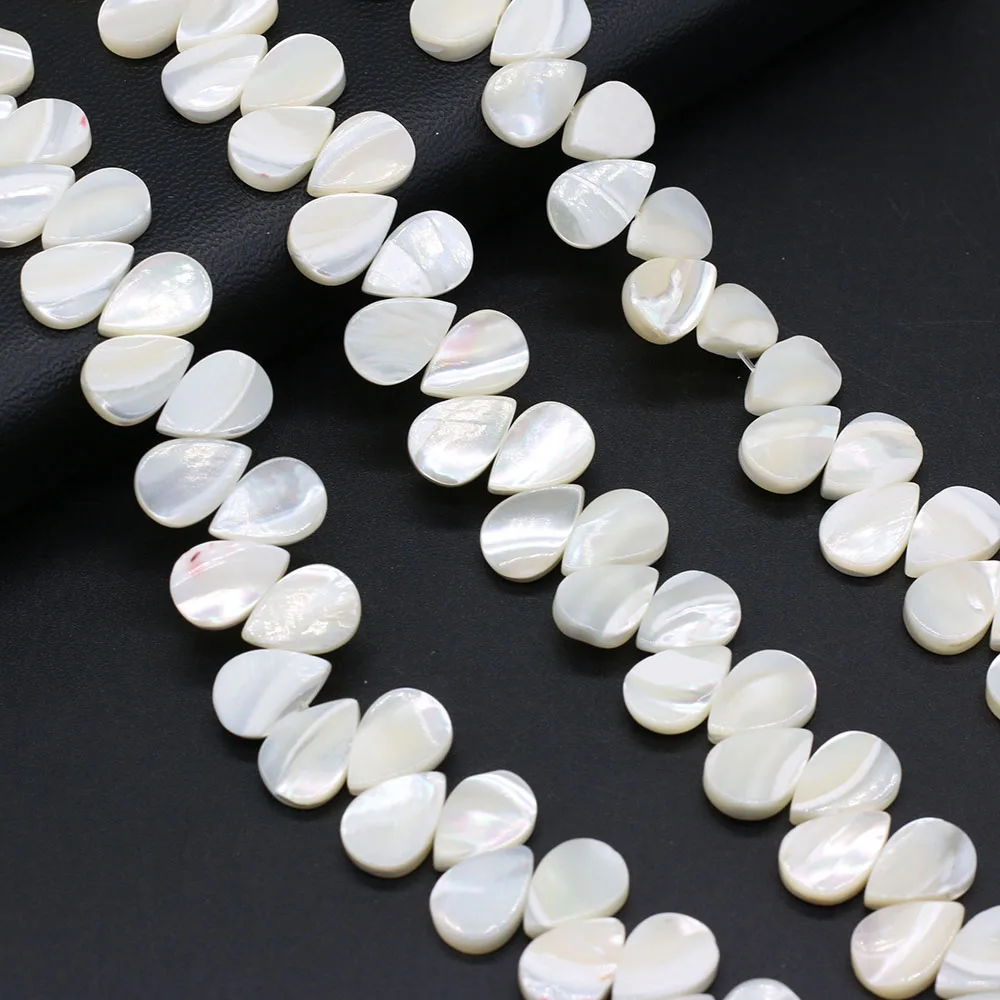 

6x10mm Natural Freshwater Shell Beaded Water Drop Shape White Mother of Pearl Shell Beaded for Jewelry Making Bracelet Necklace