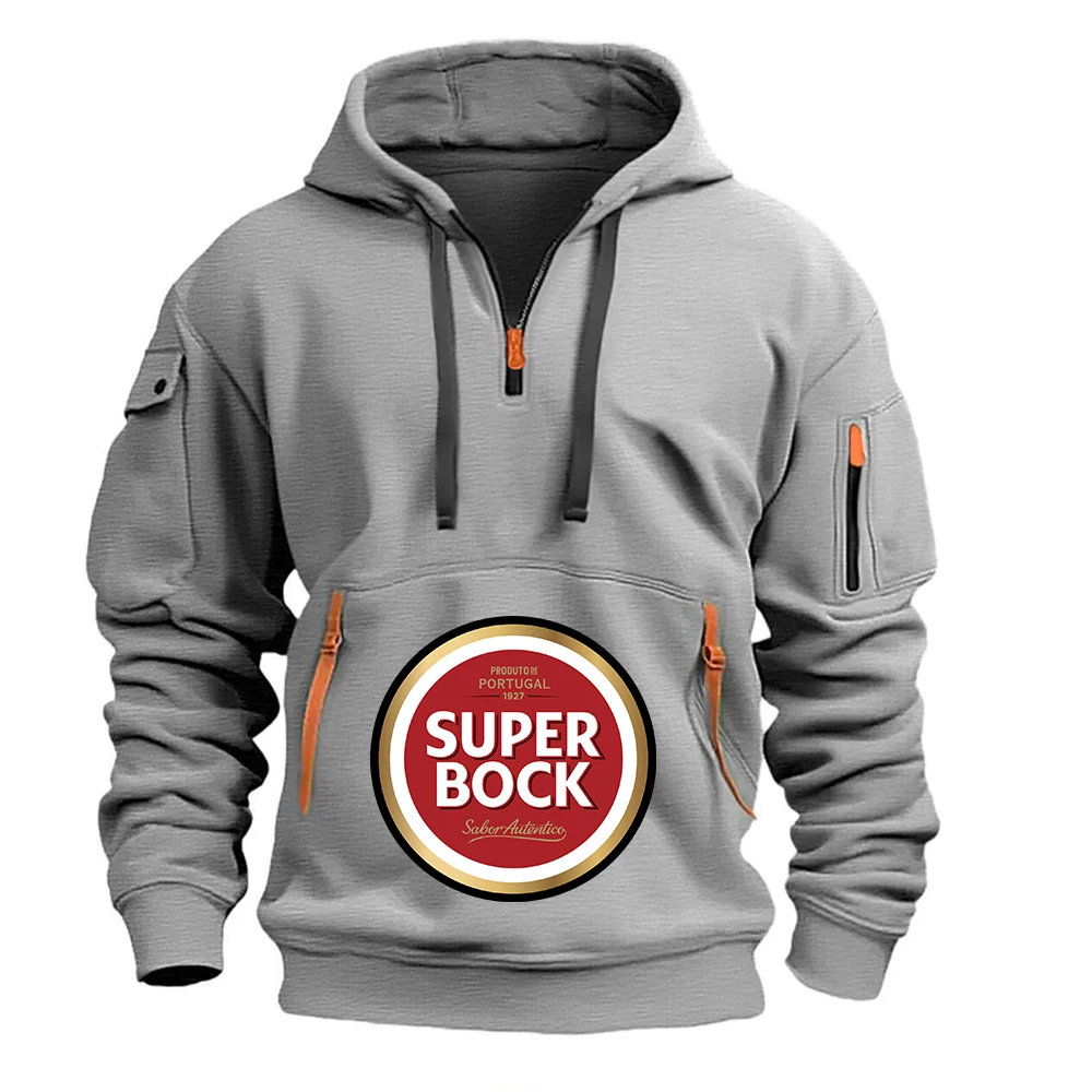 Фото Мужская толстовка SUPER BOCK SABOR AUTENTICO с принтом логотипа, весна-осень 2026, из премиальной ткани, без потери текстуры, комфортная, с капюшоном №3