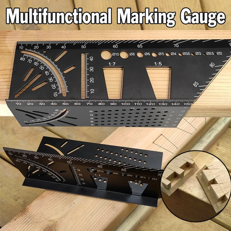 

Aluminum Alloy 3D Mitre Measuring Square 90 Degree Angle Ruler Punctuation Marking Gauge Framing Plastic Protractor Instruments