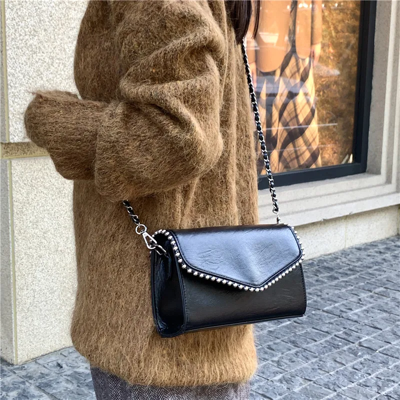 Vintage Messenger Bag PU Leather Small Shoulder Bags for Women 2023 Fashion Design Daily Female Crossbody Handbags and Purses