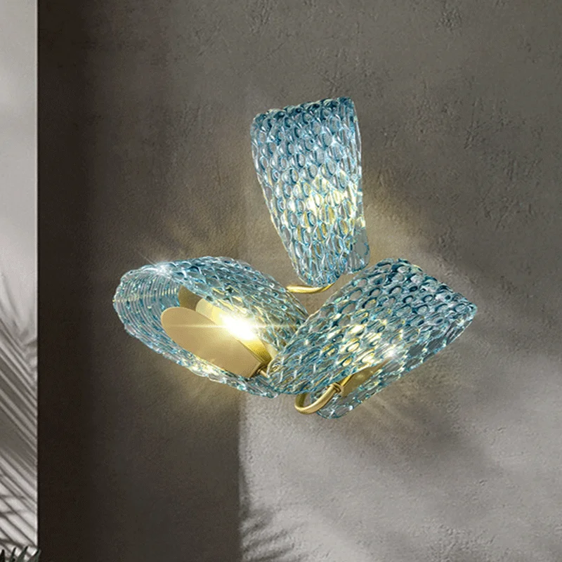 

LED Bedroom Bedside Background Sconce Modern Copper Living Room Decorative Lamp