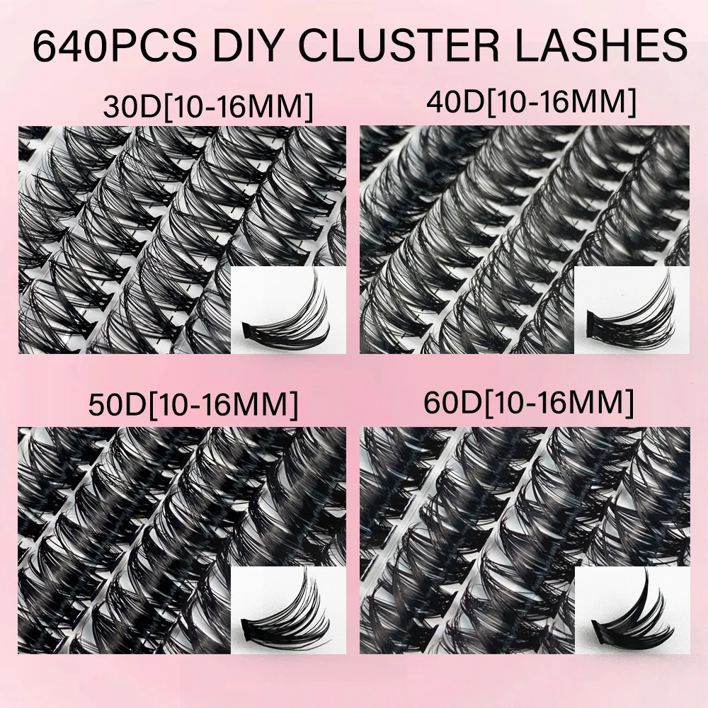 1 коробка/640 пучков норковых ресниц натуральные 3D русские DIY индивидуальное