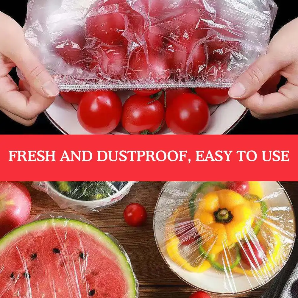 

100/300pcs Colorful Dustproof Wrap Disposable Food Grade Plastic Bag Fruit Cover Kitchen Fresh-keeping Accessories Food E0A5