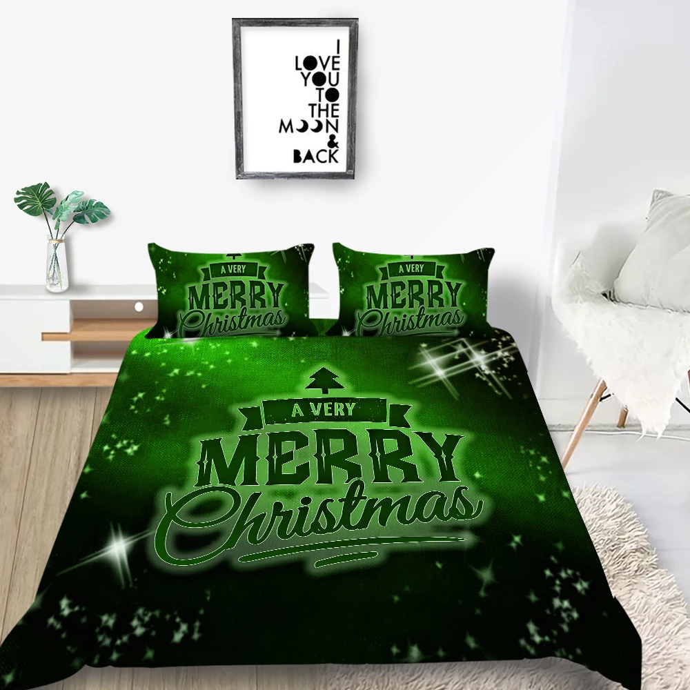 

Merry Christmas Duvet Covers 3D Printing Bed Sets Microfiber Bedroom Decor Man Woman King Queen Size Home Bedclothes