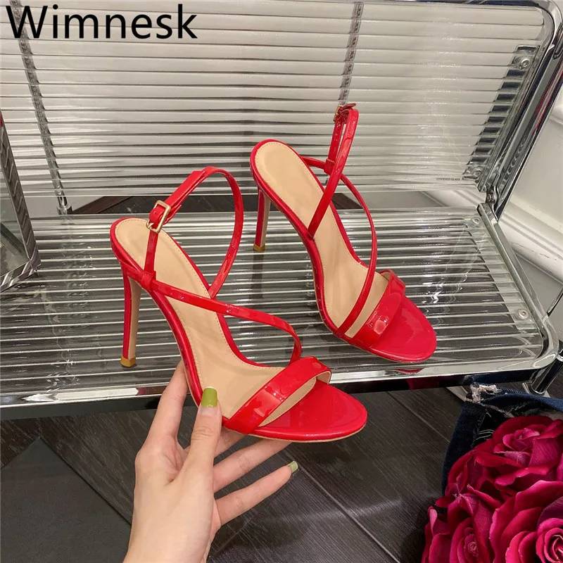 

Summer New Open Toe Super High Heel Sandals Women Genuine Leather Fashion Sexy Slingbacks Solid Color Elegant Party Shoes 2023