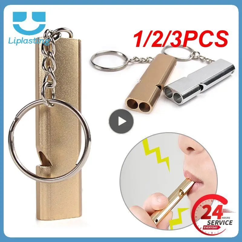 

1/2/3 шт. двухтрубчатый свисток для выживания Портативный алюминиевый безопасный свисток для кемпинга и походов экстренный брелок для выживания